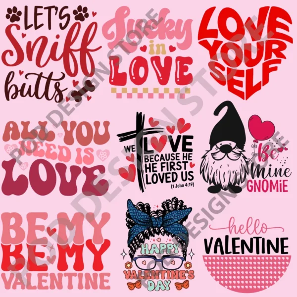 1200+ Valentine T-Shirt Design Bundle