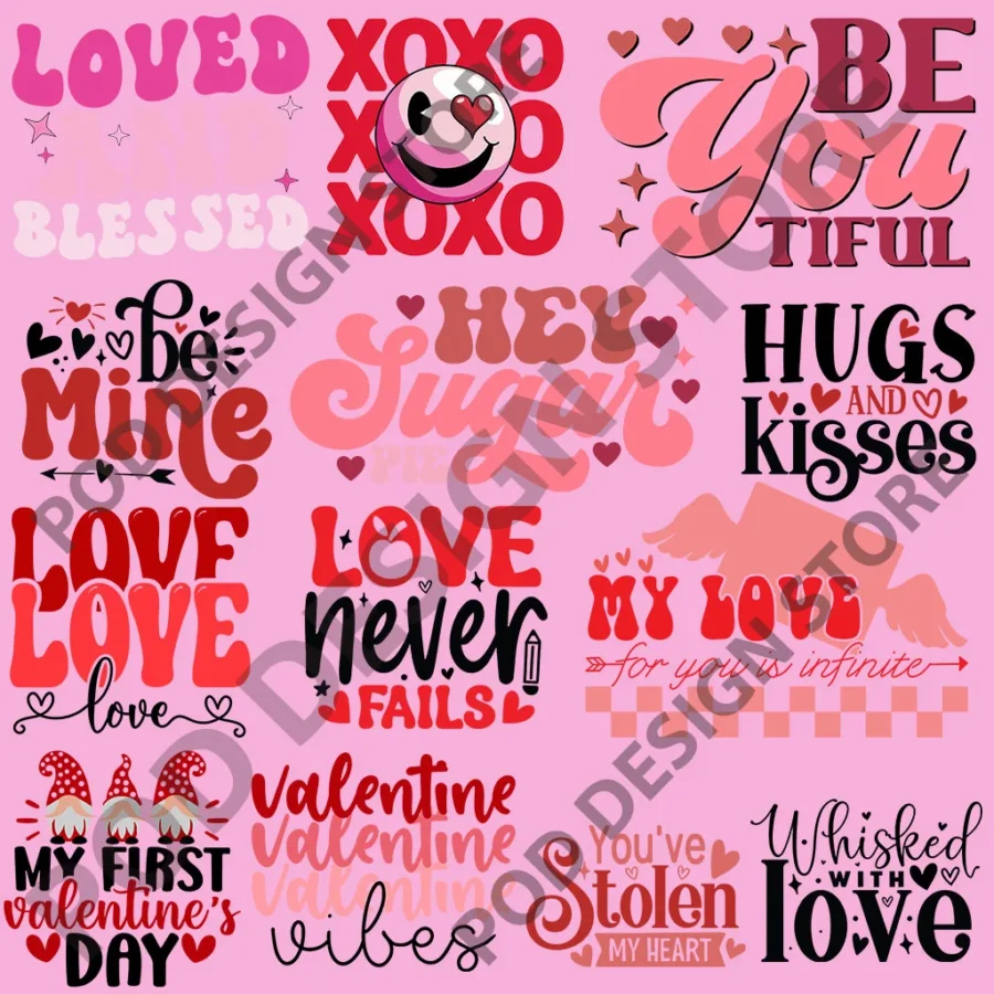1200+ Valentine T-Shirt Design Bundle
