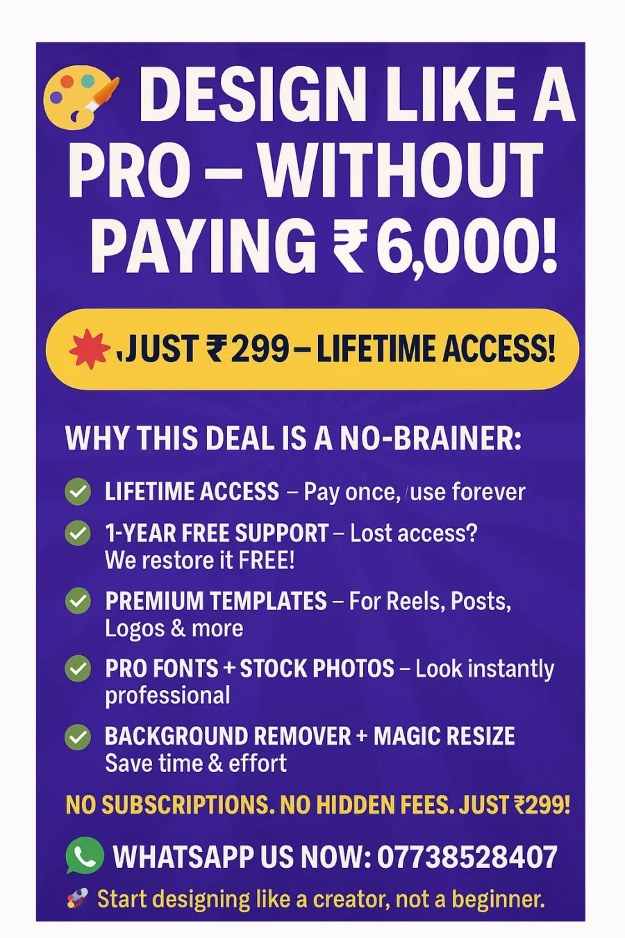 Why Pay ₹6,000? Get Canva PRO Design Tools for Just ₹299!