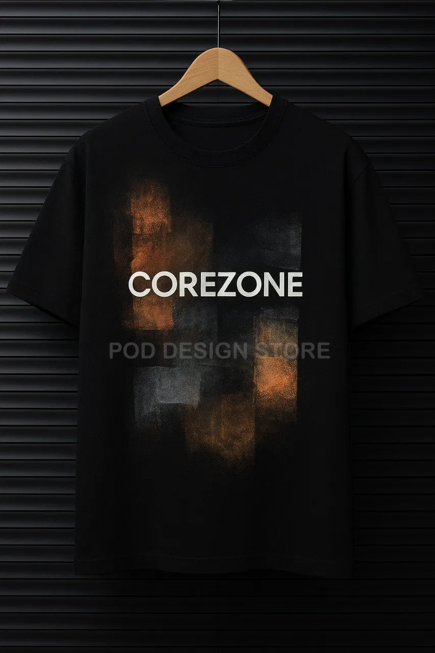 COREZONE Abstract Metallic Brush Print