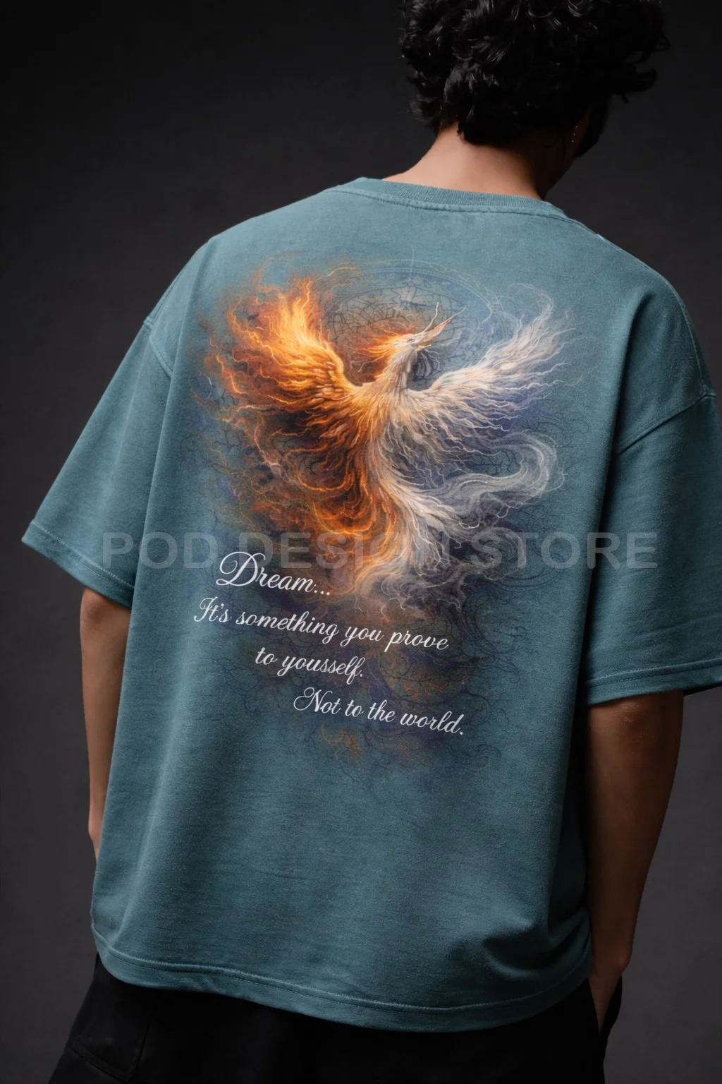 Motivational Fire Bird Graphic T-shirt POD Design Store