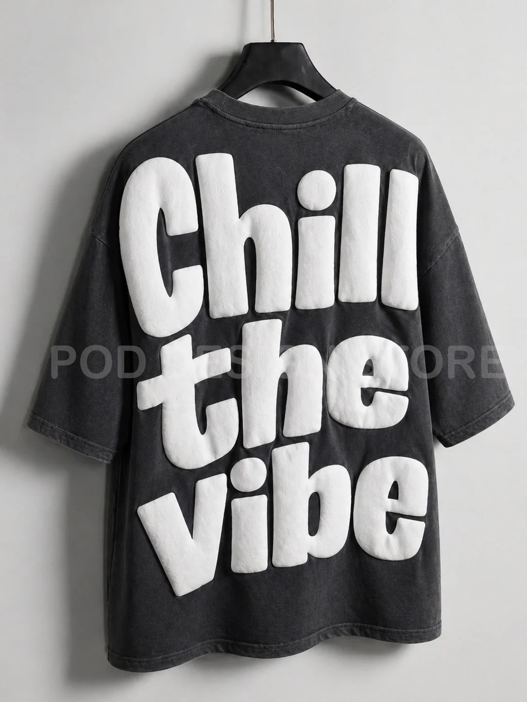 Chill The Vibe Puff Print Typography Streetwear T-Shirt Design